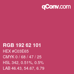 Farbcode: RGB 192 62 101 | qconv.com