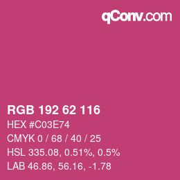 Color code: RGB 192 62 116 | qconv.com