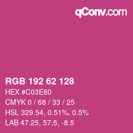 Color code: RGB 192 62 128 | qconv.com