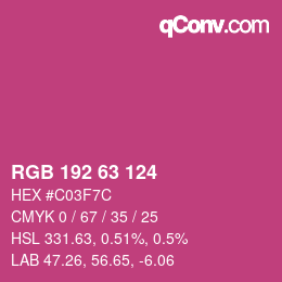 Color code: RGB 192 63 124 | qconv.com
