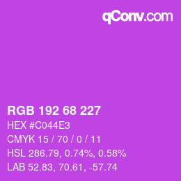 Color code: RGB 192 68 227 | qconv.com