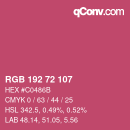 Color code: RGB 192 72 107 | qconv.com