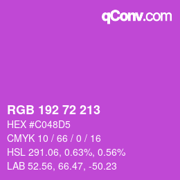 Color code: RGB 192 72 213 | qconv.com