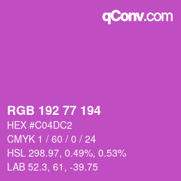 Color code: RGB 192 77 194 | qconv.com