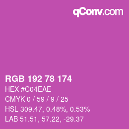 Color code: RGB 192 78 174 | qconv.com