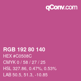 Color code: RGB 192 80 140 | qconv.com