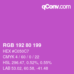 カラーコード: RGB 192 80 199 | qconv.com