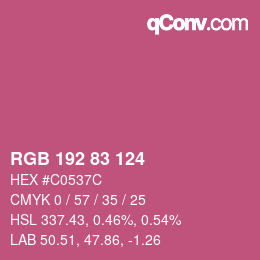 Color code: RGB 192 83 124 | qconv.com