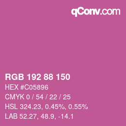 Color code: RGB 192 88 150 | qconv.com