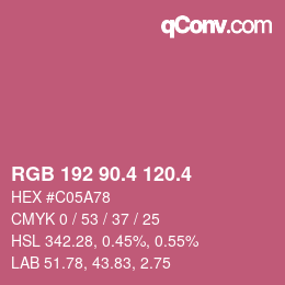 カラーコード: RGB 192 90.4 120.4 | qconv.com