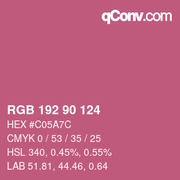 Color code: RGB 192 90 124 | qconv.com