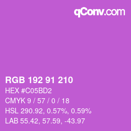 颜色代码: RGB 192 91 210 | qconv.com