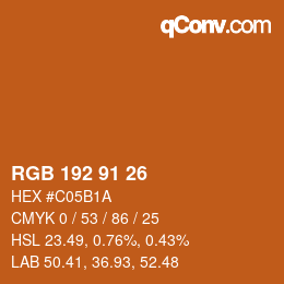 Color code: RGB 192 91 26 | qconv.com