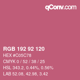カラーコード: RGB 192 92 120 | qconv.com