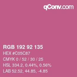 Color code: RGB 192 92 135 | qconv.com