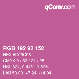 Color code: RGB 192 92 152 | qconv.com