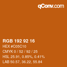 カラーコード: RGB 192 92 16 | qconv.com