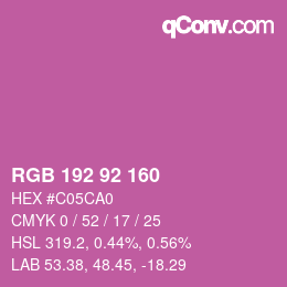 カラーコード: RGB 192 92 160 | qconv.com