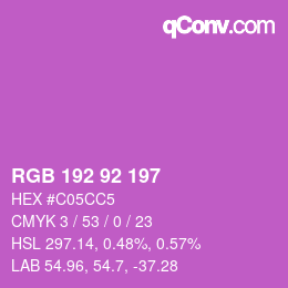 カラーコード: RGB 192 92 197 | qconv.com