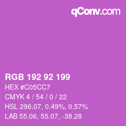 颜色代码: RGB 192 92 199 | qconv.com