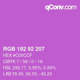カラーコード: RGB 192 92 207 | qconv.com