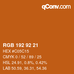 カラーコード: RGB 192 92 21 | qconv.com