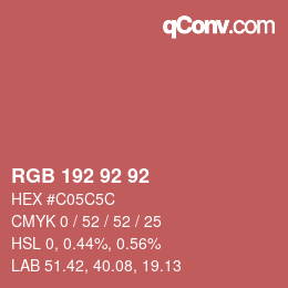 カラーコード: RGB 192 92 92 | qconv.com
