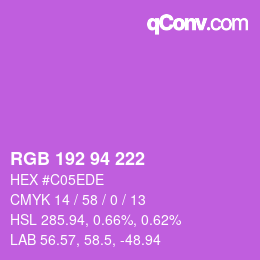 Color code: RGB 192 94 222 | qconv.com