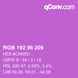 Color code: RGB 192 96 209 | qconv.com