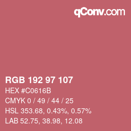 Color code: RGB 192 97 107 | qconv.com