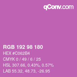 Color code: RGB 192 98 180 | qconv.com