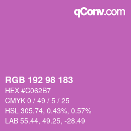 カラーコード: RGB 192 98 183 | qconv.com