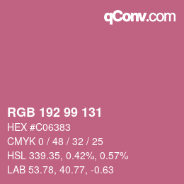 Color code: RGB 192 99 131 | qconv.com