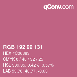 Código de color: RGB 192 99 131 | qconv.com