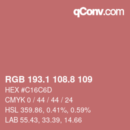 Color code: RGB 193.1 108.8 109 | qconv.com