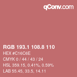 Color code: RGB 193.1 108.8 110 | qconv.com