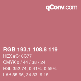 Color code: RGB 193.1 108.8 119 | qconv.com