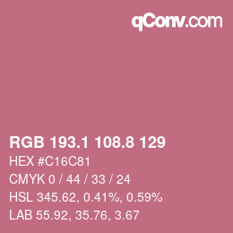 Color code: RGB 193.1 108.8 129 | qconv.com