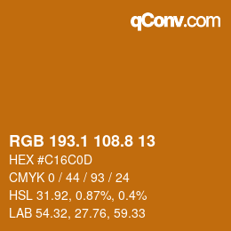 Color code: RGB 193.1 108.8 13 | qconv.com