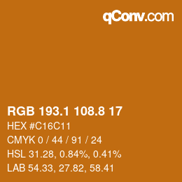 Color code: RGB 193.1 108.8 17 | qconv.com
