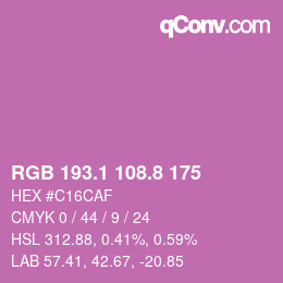 カラーコード: RGB 193.1 108.8 175 | qconv.com