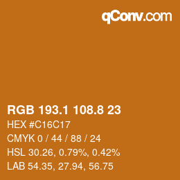 Color code: RGB 193.1 108.8 23 | qconv.com