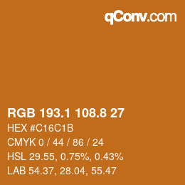 Color code: RGB 193.1 108.8 27 | qconv.com