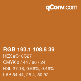Color code: RGB 193.1 108.8 39 | qconv.com