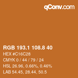 Color code: RGB 193.1 108.8 40 | qconv.com