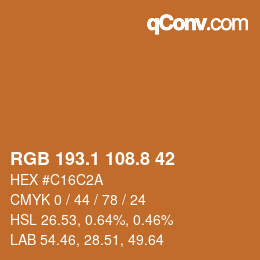 Color code: RGB 193.1 108.8 42 | qconv.com