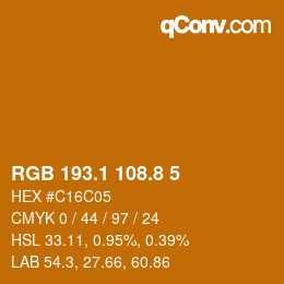Color code: RGB 193.1 108.8 5 | qconv.com