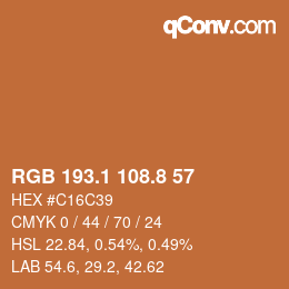 Color code: RGB 193.1 108.8 57 | qconv.com