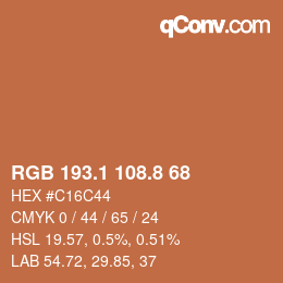 カラーコード: RGB 193.1 108.8 68 | qconv.com