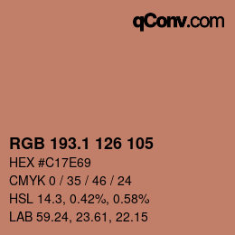 カラーコード: RGB 193.1 126 105 | qconv.com